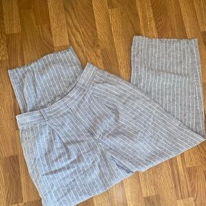 Uniqlo Linen Cotton Blend Wide Leg Pants
